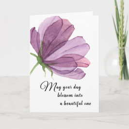 Cartão Aquarela Roxo Adicione Nome Elegante Desejos de An