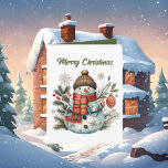 Cartão Aquarela Snowman de Natal adiciona texto<br><div class="desc">Neve de Natal com Aquarela - adicionar texto Cartão (</div>