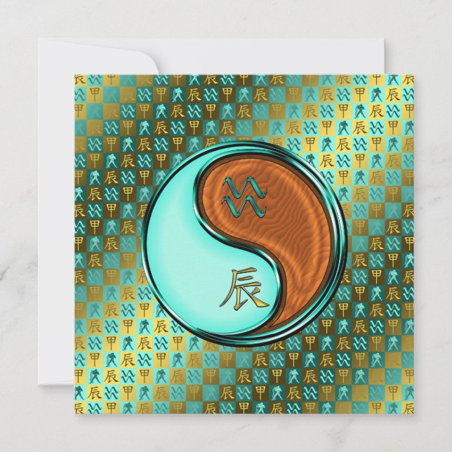 Cartão Aquário e Dragão de Madeira (Frente)