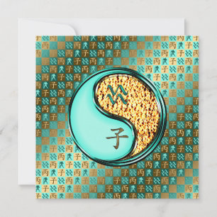 Cartão Aquário e Rato de Fogo