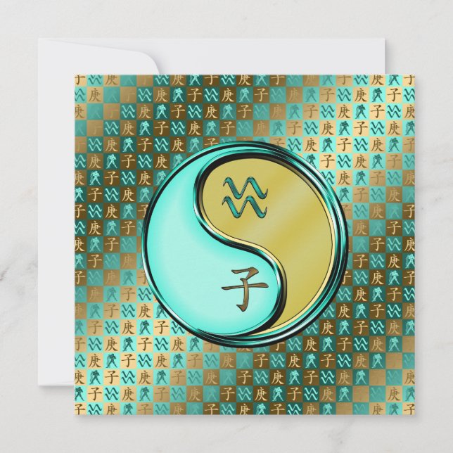 Cartão Aquário e rato metálico (Frente)