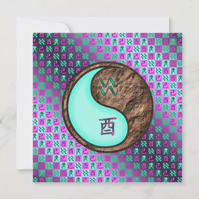 Cartão Aquarius e Earth Rooster (Frente)