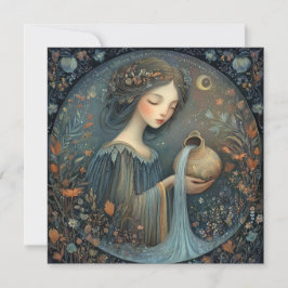 Cartão Aquarius Water Bearer Zodiac Celestial Birthday