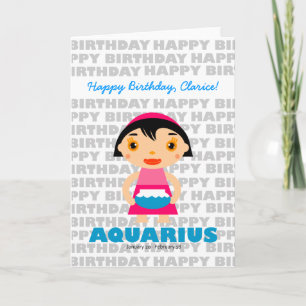 Cartão Aquarius Zodiac - Sinal de Aniversário