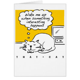 Cartão Aquele desenho de Cat. Gato adormecido.