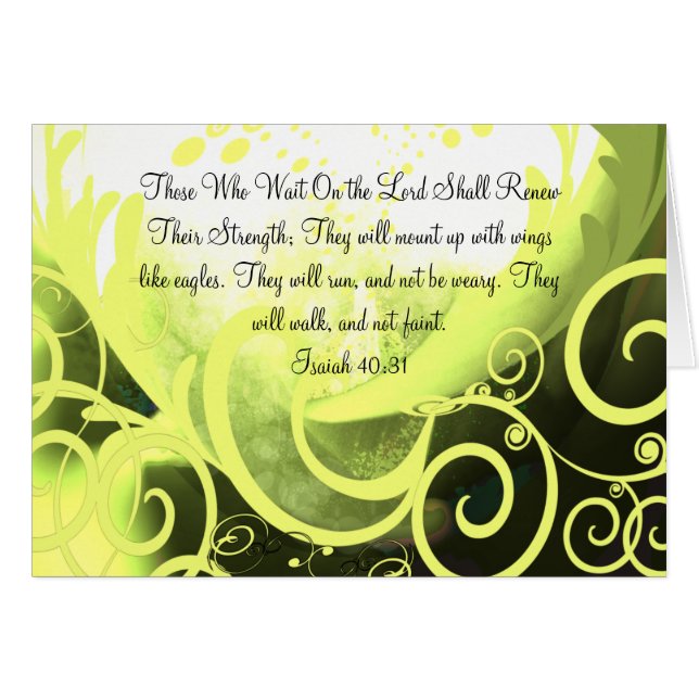 Cartão Aqueles Que Esperam Pelo Senhor Religioso Cristão (Frente horizontal)