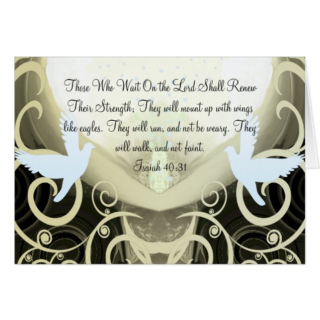 Cartão Aqueles Que Esperam Pelo Senhor Renovam Sua Força (Frente horizontal)