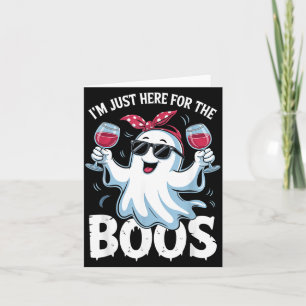 Cartão Aqui pelos Boos Fantasma Fofo Funny Halloween Mulh