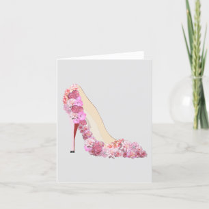 Cartão Aqui Vem A Noiva Floral Heels Nota Pessoal