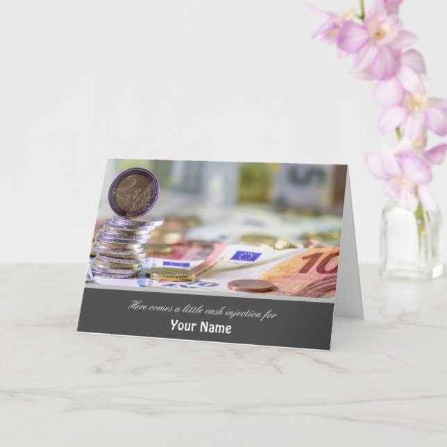 Cartão Aqui vem uma pequena injeção de dinheiro para você (Orquídea)