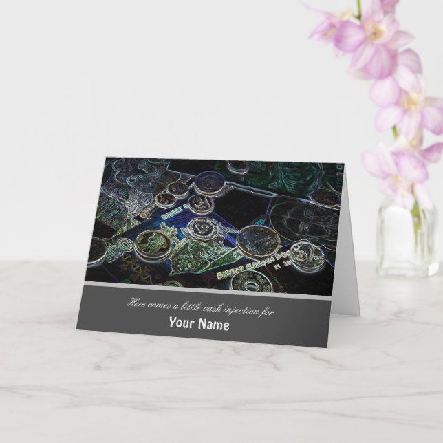 Cartão Aqui vem uma pequena injeção de dinheiro para você (Orquídea)