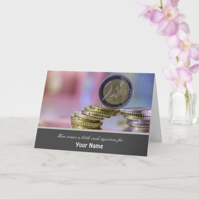 Cartão Aqui vem uma pequena injeção de dinheiro para você (Orquídea)