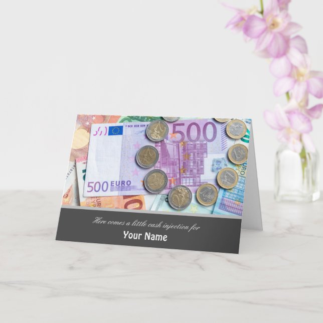 Cartão Aqui vem uma pequena injeção de dinheiro para você (Orquídea)