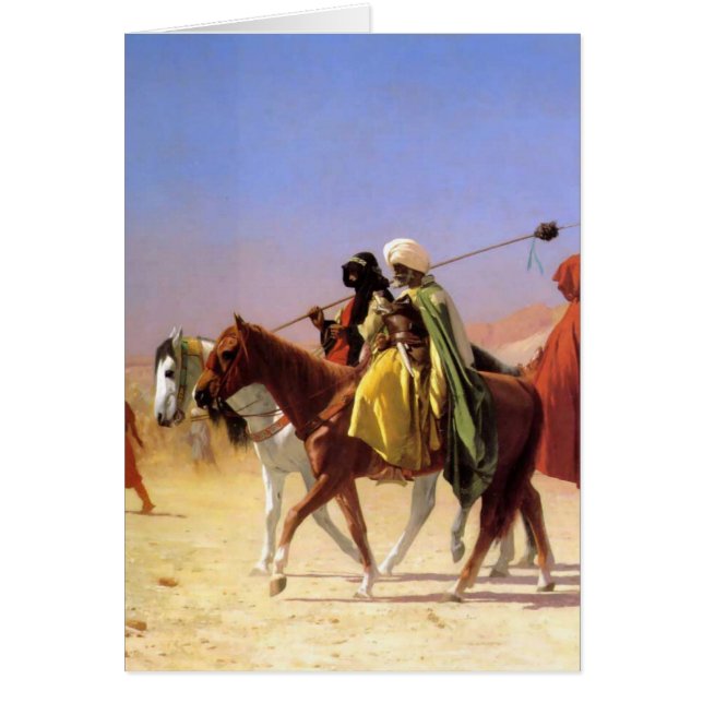 Cartão Árabes que cruzam o deserto por Jean-Leon Gerome (Frente)