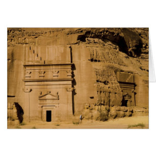 Cartão Arábia Saudita, local de Madain Saleh, 3 antigos