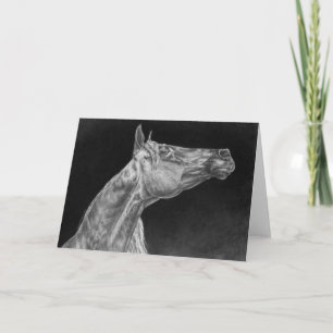 Cartão Arabian Horse Portrait Drawing by Kelli Swan