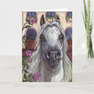 Cartão ARABIAN HORSE Roses Note Card