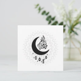 Cartão Arabic Diwani Calligraphy, Crescent Moon & Lantern