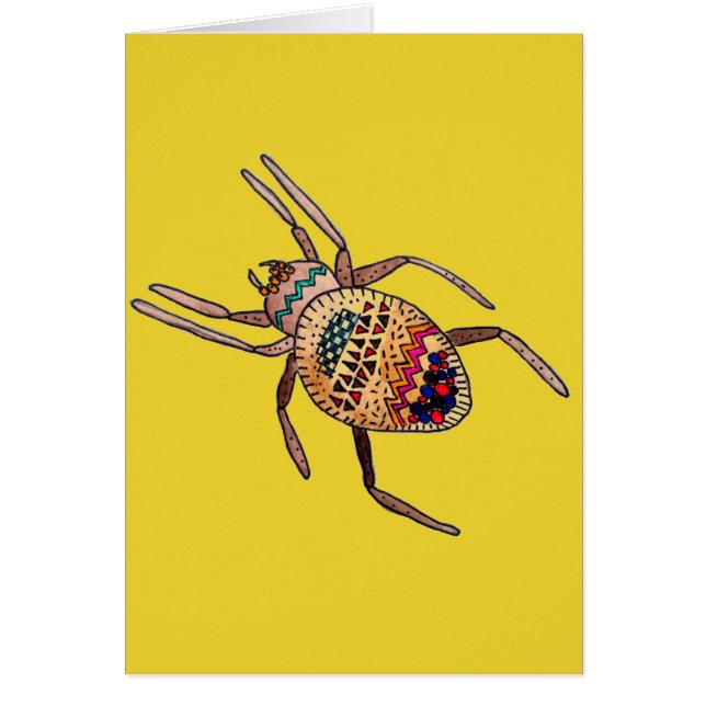 Cartão Arachnid de aniversário Colorida Aranha (Frente)
