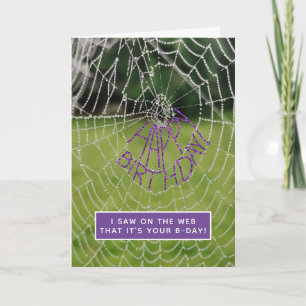 Cartão Aranha-Aranha - Espero que seu aniversário não m