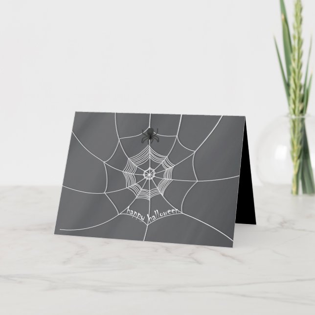 Cartão Aranha Assustadora na Carta de Teia de Aranha (Frente)