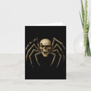 Cartão Aranha Caveira Assustadora - Traje de Halloween Y 