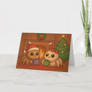 Cartão Aranha de Natal Fofa