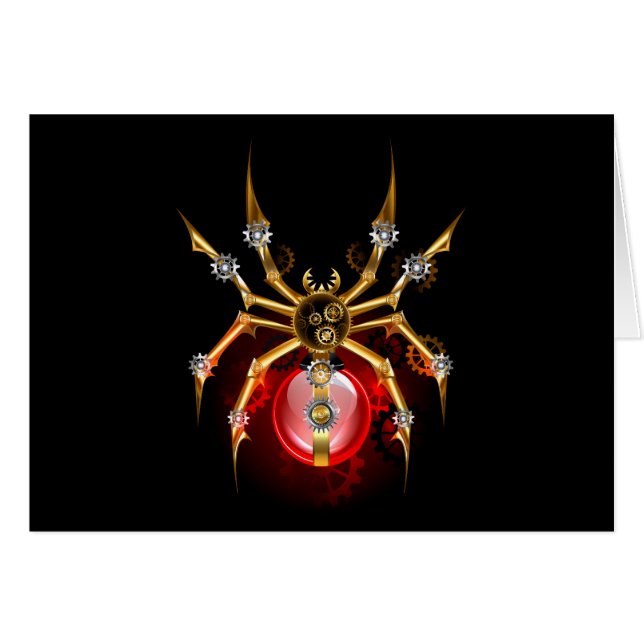 Cartão Aranha-do-galo em preto (Frente horizontal)