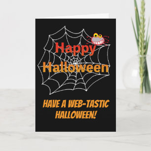 Cartão Aranha engraçada na Web do Halloween