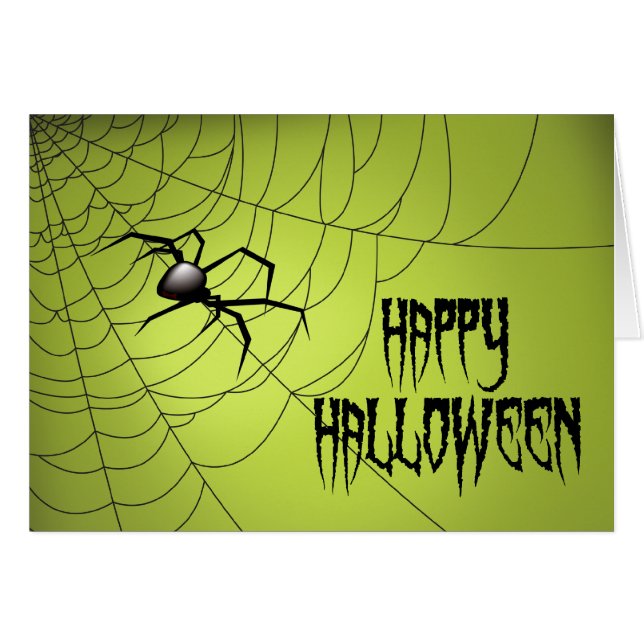 Cartão Aranha Feliz Halloween Na Web (Frente Horizontal)