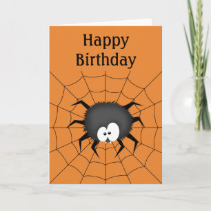 Cartão Aranha, Teia, Feliz Aniversário