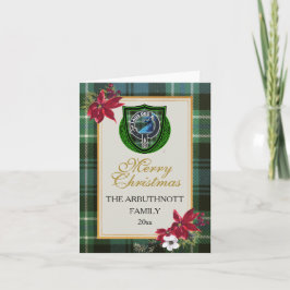 Cartão Arbuthnott Scottish Clan Tartan & Crest