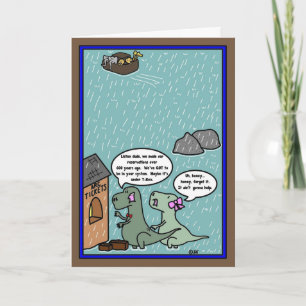 Cartão Arca de Noé - Os dinossauros estão atrasados para