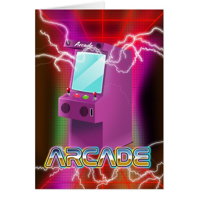 Cartão Arcada retrô dos anos 80 (Frente)