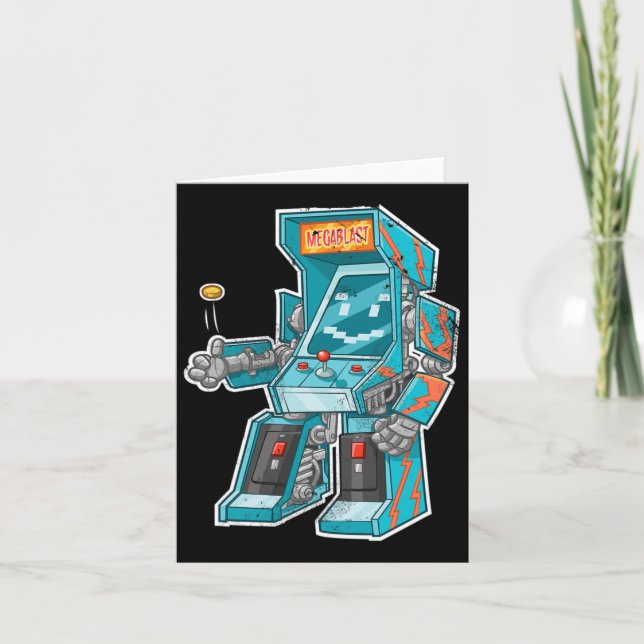Cartão Arcade Bot - Gabinete De Jogo De Vídeo Com Joystic (Frente)