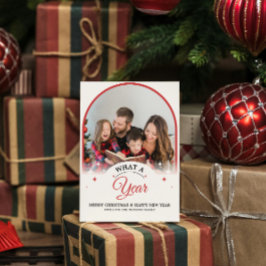 Cartão Arch o que é um ano no Natal de Várias Fotografias