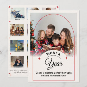 Cartão Arch o que é um ano no Natal de Várias Fotografias