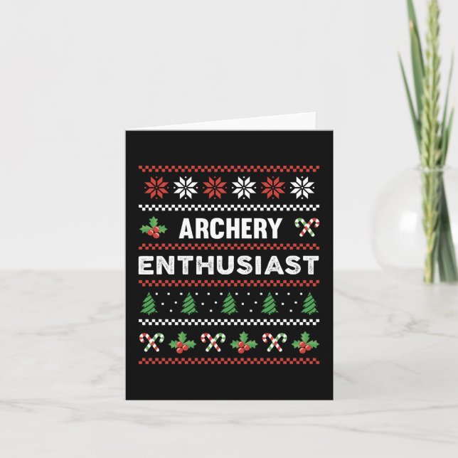 Cartão Archery Enthusiast Ugly Christmas Sweater Gift (Frente)
