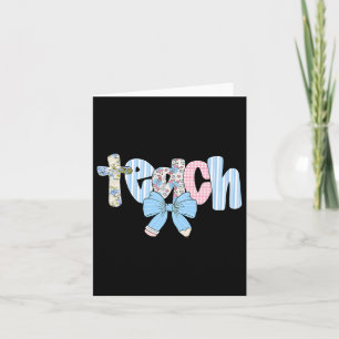 Cartão Arco Coquete Ensine Professora Feliz Primeiro Dia 