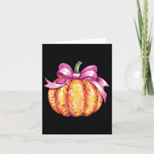 Cartão Arco Cor-de-rosa Pumpkin Retro Queda Ação de Graça