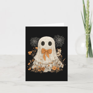 Cartão Arco de coquete Ghost Halloween Flower Ghost Spook