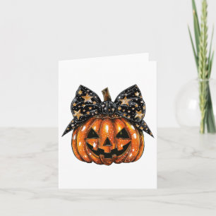 Cartão Arco de coquetes fofinho Pumpkin Mulheres de Hallo