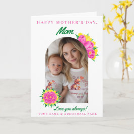 Cartão Arco de Fotos de Tulipas Rosa e Amarelo para o Dia