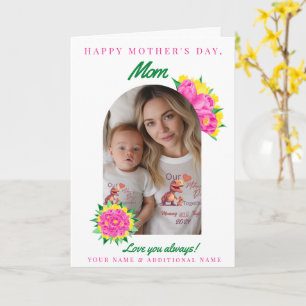 Cartão Arco de Fotos de Tulipas Rosa e Amarelo para o Dia