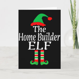 Cartão Arco de Natal Divertido do Construtor de Casas Elf