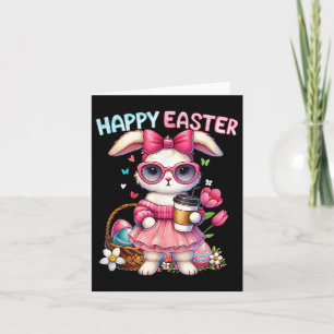 Cartão Arco de Páscoa de café com Bebendo de coelho fino 