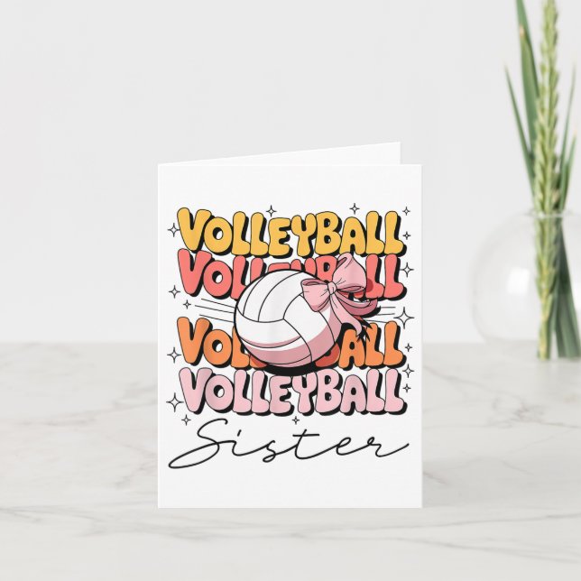 Cartão Arco de Voleibol da Irmã de Voleibol (Frente)