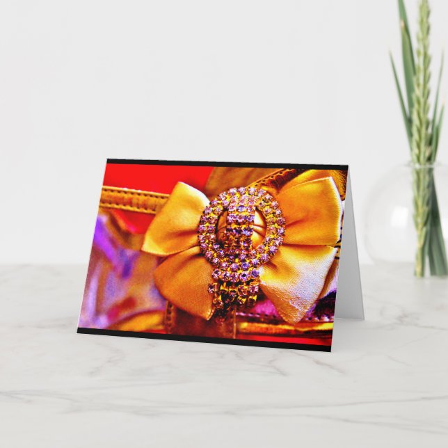 Cartão Arco Dourado e cristais (Frente)