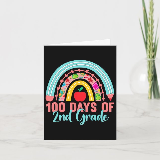 Cartão Arco-Íris 100 Dias De segundo Grau 100º Dia De Rua (Frente)