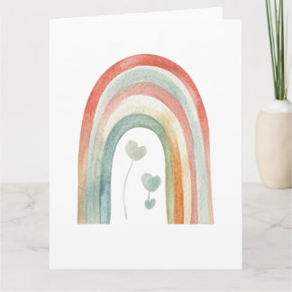 Cartão Arco-íris Aquarela Boho